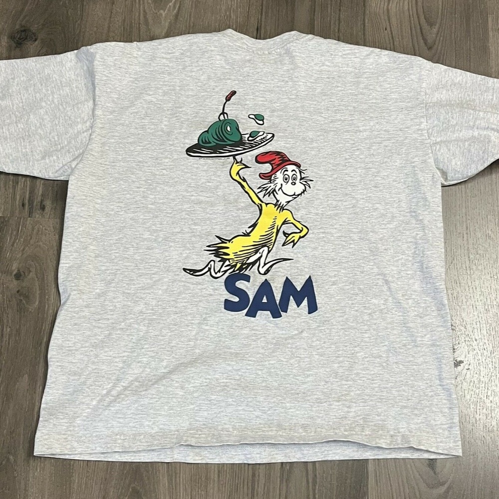 Vintage Dr Seuss Green Eggs and Ham Sam Shirt Medium Junior 1995 VTG Tee USA